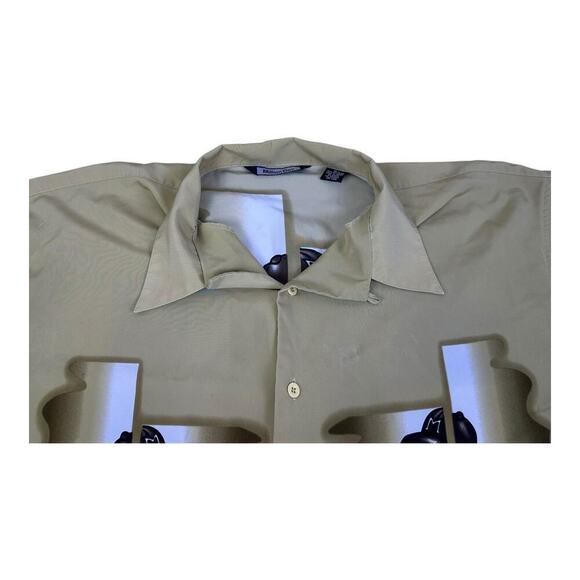 Million Guy Men’s Shirt Brown 18.5 2XL Y2K 90’s Button Up Hip Hop Urban Street - Picture 9 of 11